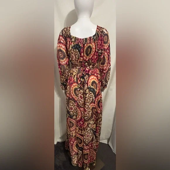 Spy Zone Sz M Floral Paisley Print Maxi Dress Flowy Boho Chic Cottagecore Fairy - Picture 9 of 10